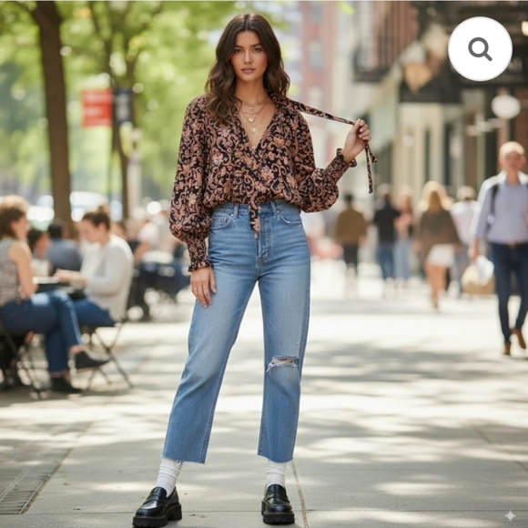 Free People Tops - Free People Bridgette Multi Printed Tunic Dress Size Large